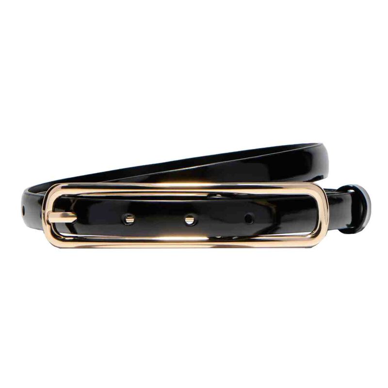 Veronika Maine Long Buckle Patent Leather Belt image number 0